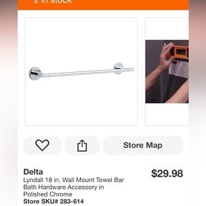 Delta Chrome Finish Towel Bar